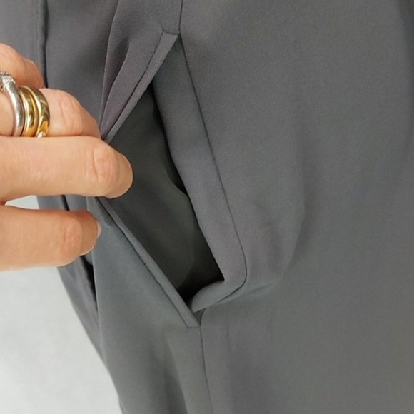 Wilfred Aritzia Astere FauxWrap Midi Dress Gray Sz M H - Picture 8 of 14